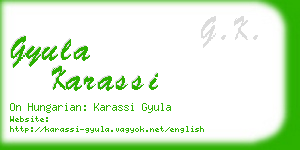 gyula karassi business card